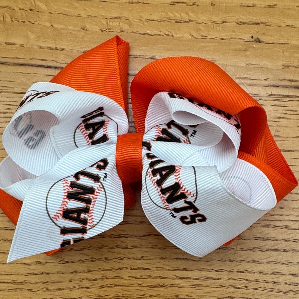 SF Giants Kids Hair Bow - Orange and White
